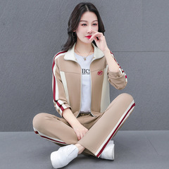 外国貿易の現物のクロスボーダーの大きいサイズの婦人服のズボンのスポーツ服のレジャー運動のスーツの女性の長袖の3セットの秋の7638