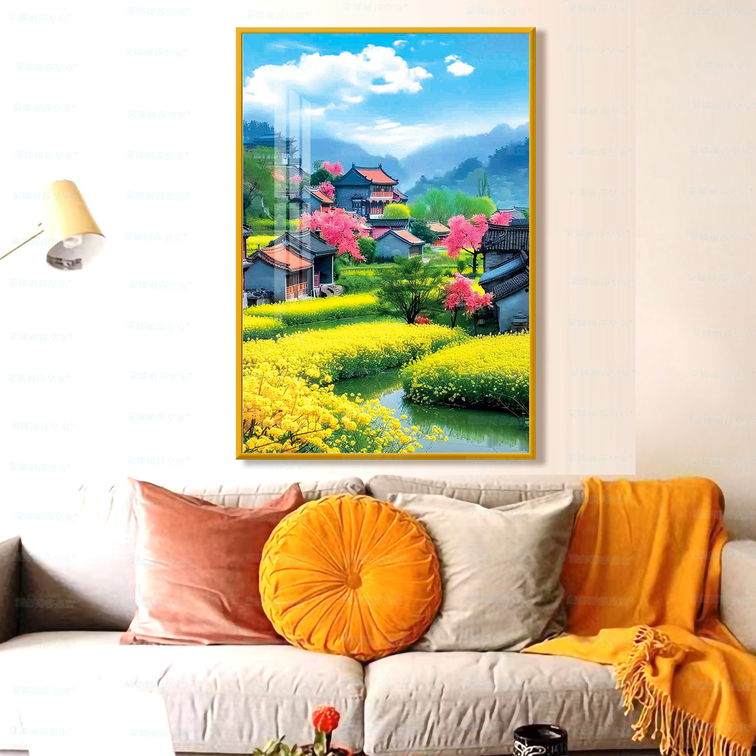 [Algodón importado] Mona Lisa Real bordado a mano de la ciudad natal de la colza de flores nuevas flores escénicas image 6