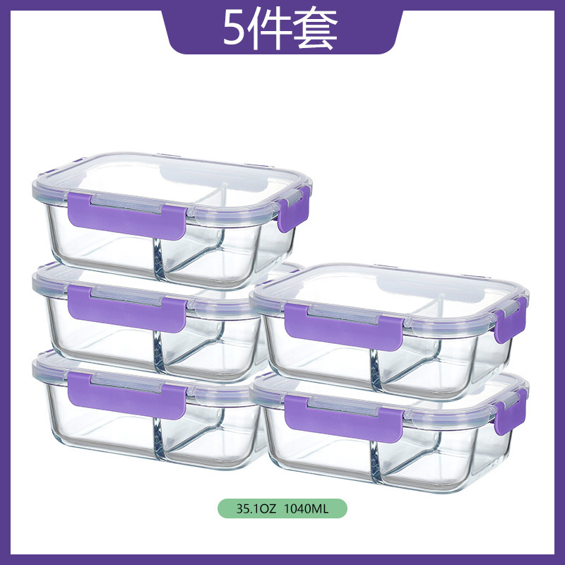 Juego de cinco piezas de morado