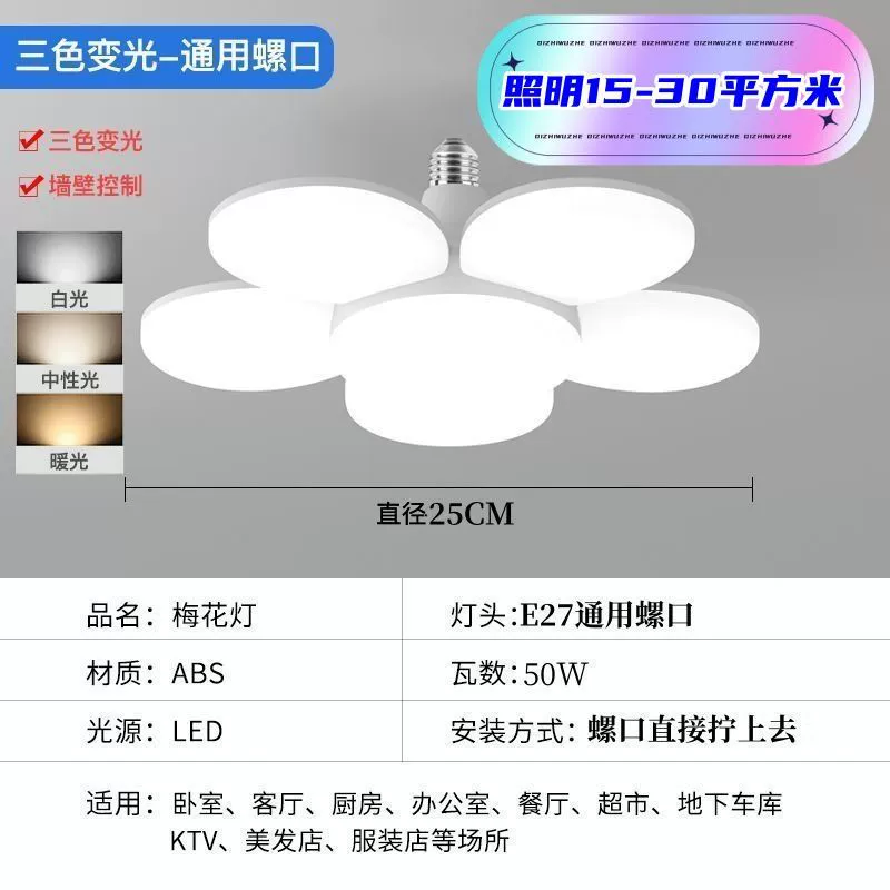 Bulb, LED super bright lamp, flashlight, three colors, with screw socket