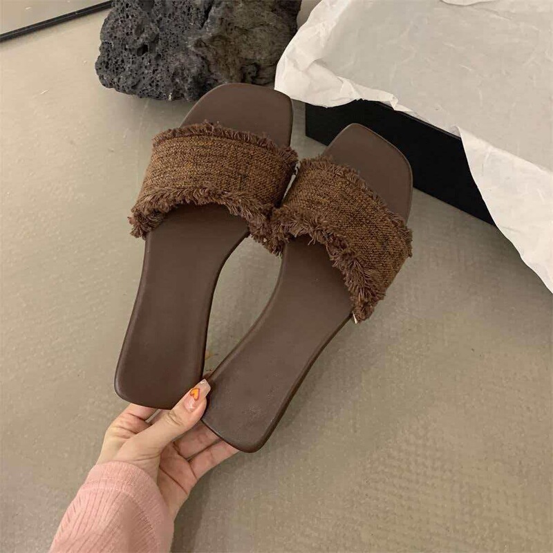 Fashionable Soft-Soled Open-Toe Sandals to Match Dresses, Beach Shoes, 2026 Spring/Summer New Fairy-Style Versatile Casual Slip-On Sandals