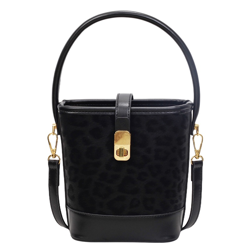 Cross-border 2025 otoño y invierno nuevo bolso de cubo de mano de mujer sensación de alto nivel leopardo mochila retro de viaje