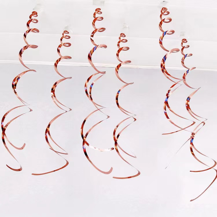 Decoración de cumpleaños, boda, fiesta de Navidad, decoración de PVC colgante espiral, anillo colgante de pared, flores transfronterizas