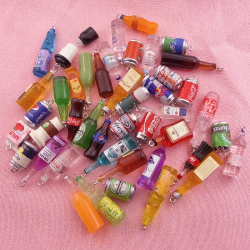 跨境爆款迷你仿真小瓶子食玩吊坠，diy饰品配件珠宝制作