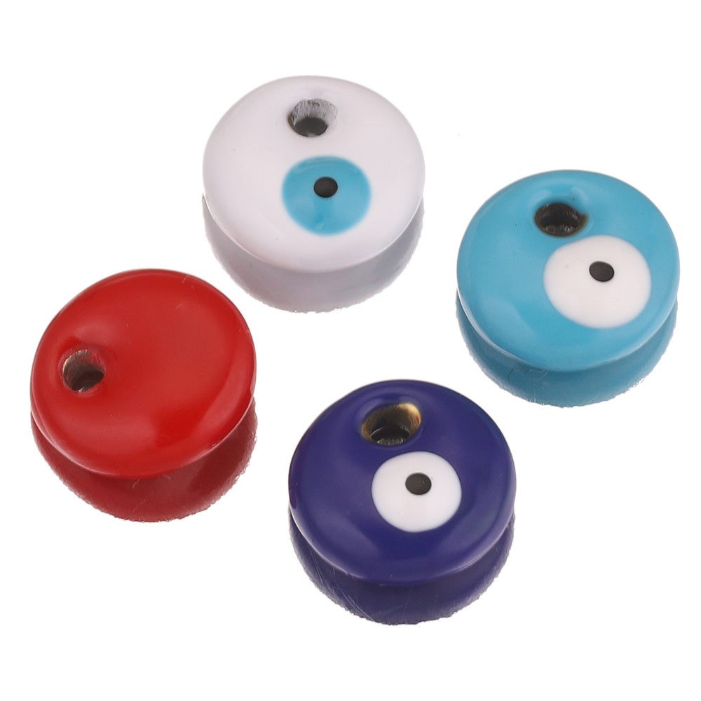 Cuentas cuadradas de acero inoxidable de ojo del diablo europeo y americano cuentas de esmalte de doble cara gota de aceite ojo cuentas espaciadoras cuentas sueltas joyas de bricolaje