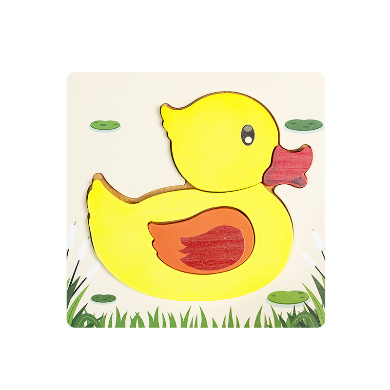 Kindergarten bebé rompecabezas de madera tridimensional juego de rompecabezas 1-3 educación temprana bebés y niños y niñas juguetes