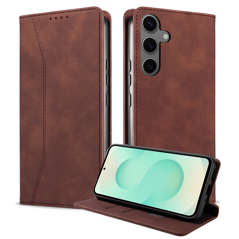 Suitable for Samsung S26 Mobile Phone Leather Case, S25 Ultra Flip Phone Case, S24 Magnetic Suction, S23Fe Magnetic Suction Protective Case