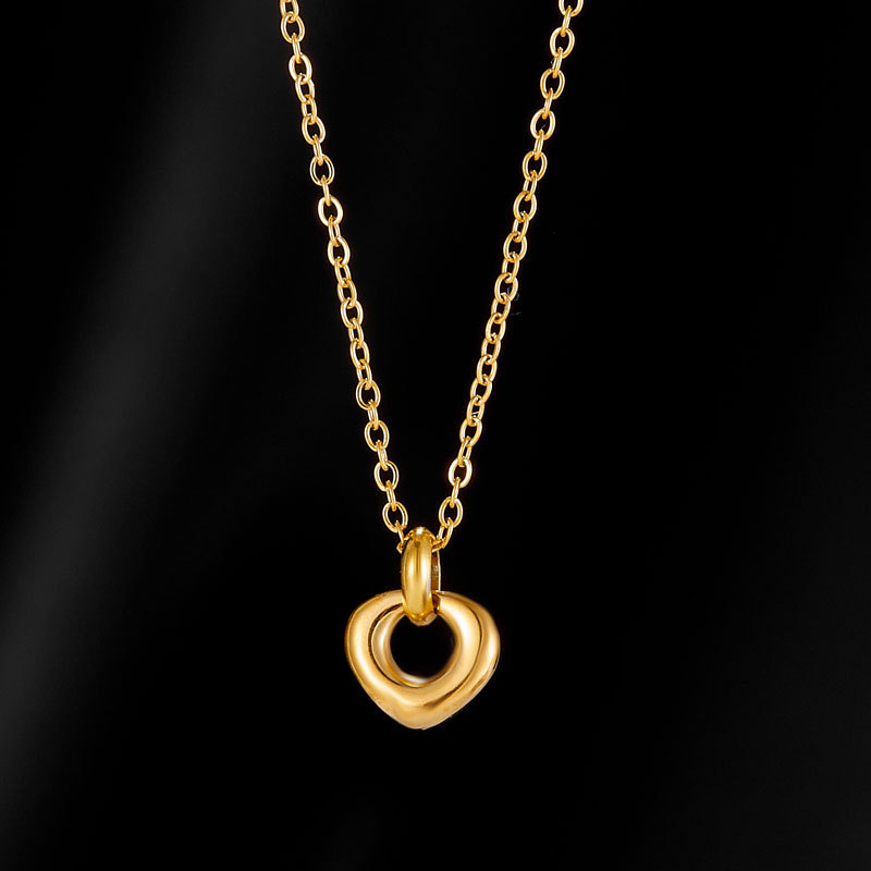 1 Piece Quantity Daily Occasion Wholesale Jewelry Elegant Heart Shape Titanium Steel Pendant Necklace