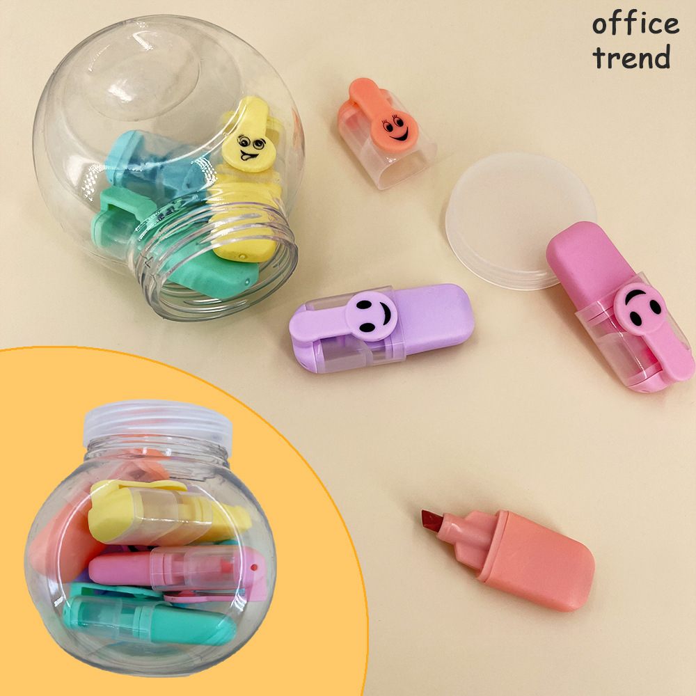 Lácteos de té simple marcador fluorescente bolígrafo para estudiantes con raspado respaldo de color clave