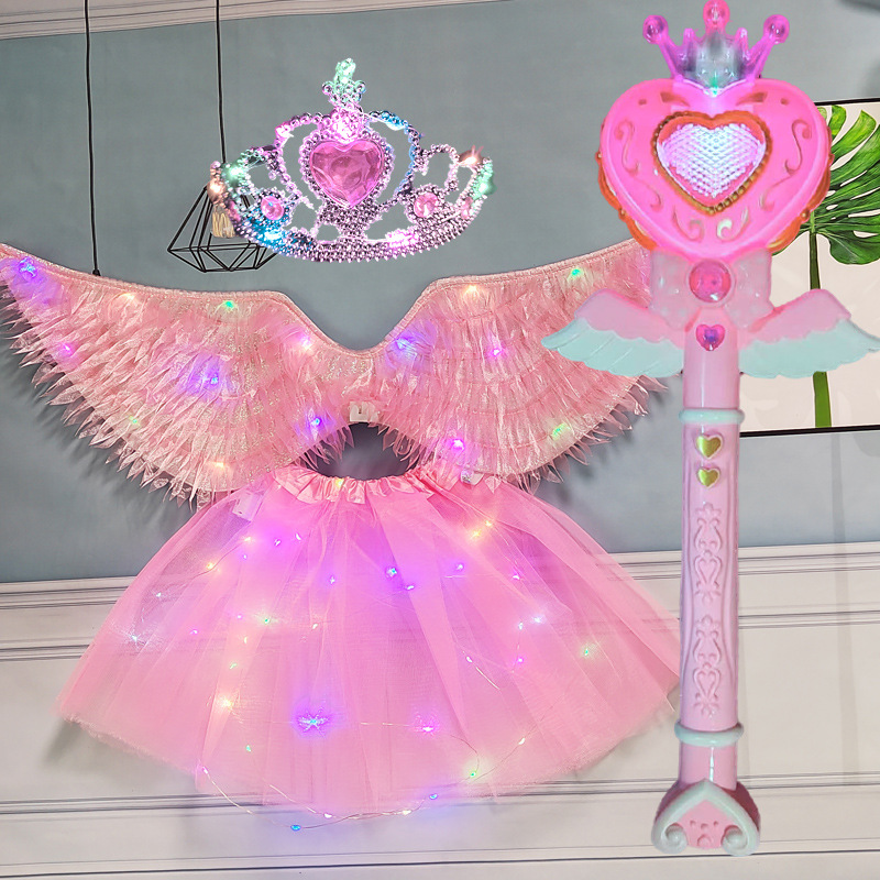 Tela en polvo alas lámpara falda lámpara corona amor varilla de proyección