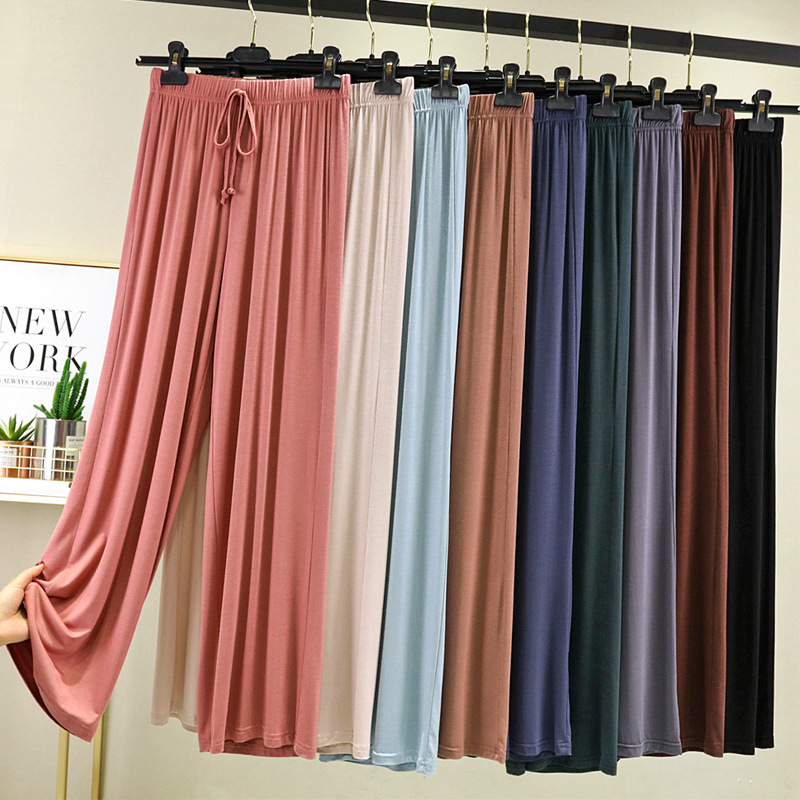 Modal Wide Leg Pants Women's Spring and Summer Casual High Waist Pants Korean Style Elegant Commuting Loose Thin Straight Pants