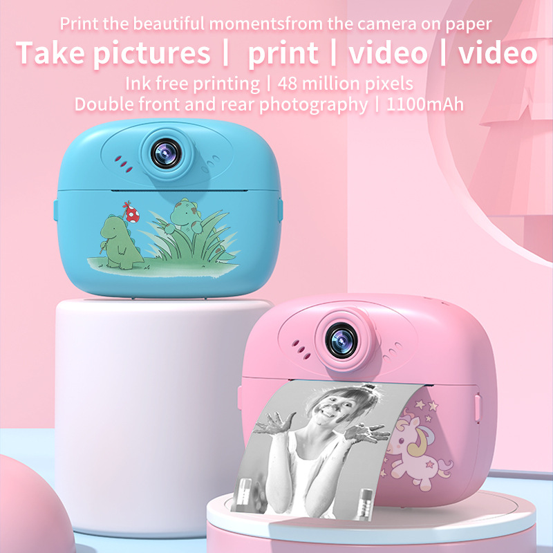 新款拍立得儿童相机可拍照可打印照相机玩具礼物自拍高清摄录影机