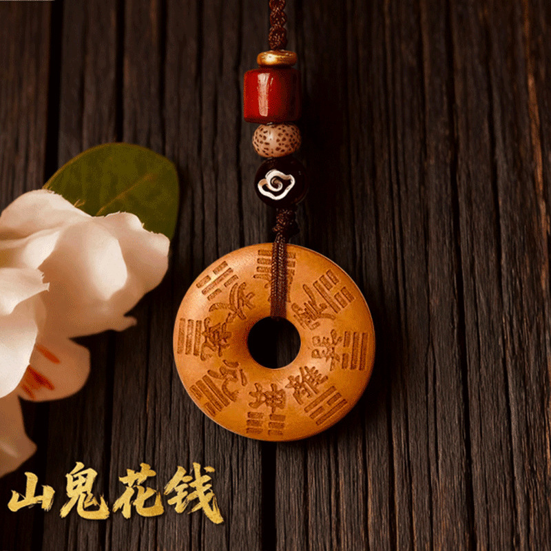 【Dropshipping】Taoist Amulet for the Year of the Snake, Handcrafted by Yi Si, Peach Blossom Mountain Flower, Guardian Talisman for the Year of Birth