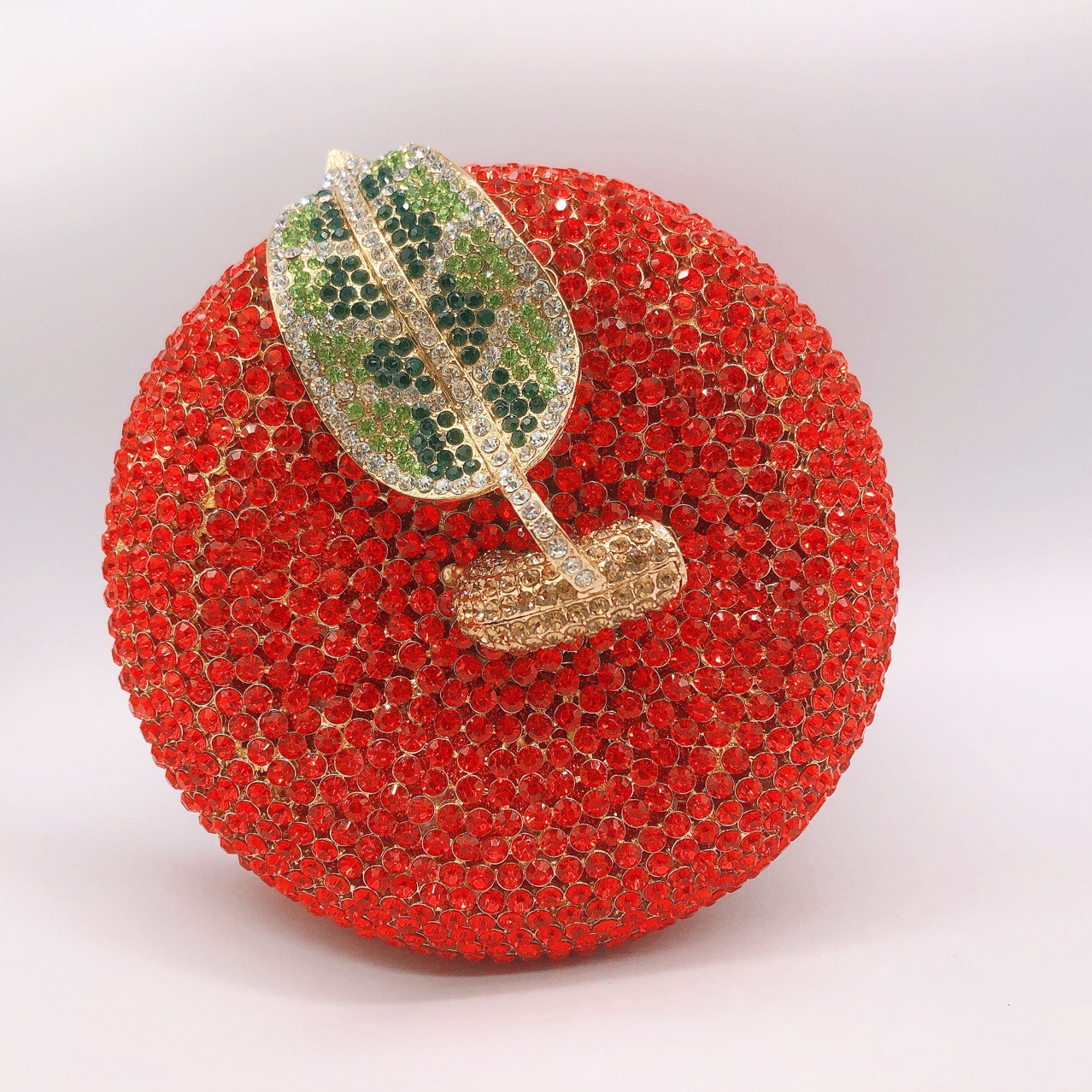 Nuevo cross-border manzana roja con diamantes bolsas de banquete de diamantes bolsas de mano de mujer Apple Clutch Bag