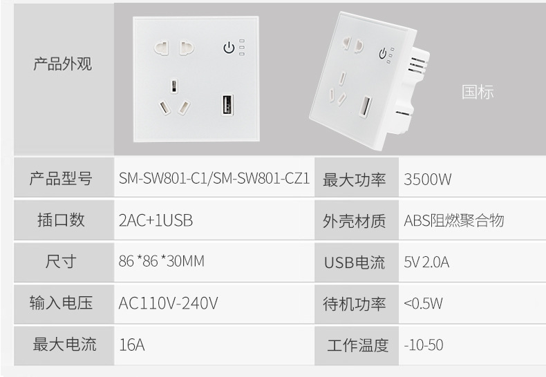 智能墙壁插座定制厂家