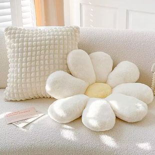 Cream Internet Red Flower Pillow Cushion Living Room Bay Window Sofa Backrest Pillow Case Bed Pillow Cotton