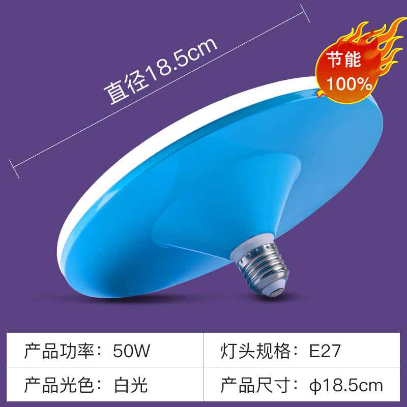 50W-azul hierro platillo volador-luz desnuda