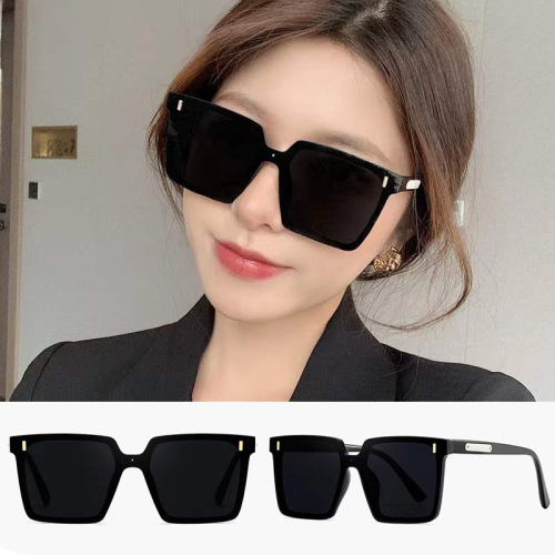2024 New Metal Vertical Nail One Piece Large Frame Sunglasses GM Anti-UV Internet Celebrity Same Style Sunglasses