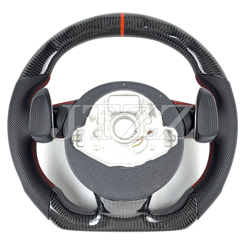 Suitable for Audi A4A5A6A7S4S5S6S7 2010-2015 carbon fiber steering wheel LED car interior