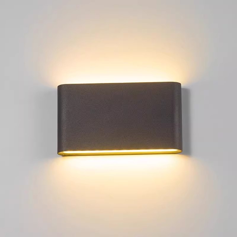 LED户外防水壁灯简约现代方形别墅外墙庭院过道室内双头上下壁灯|undefined
