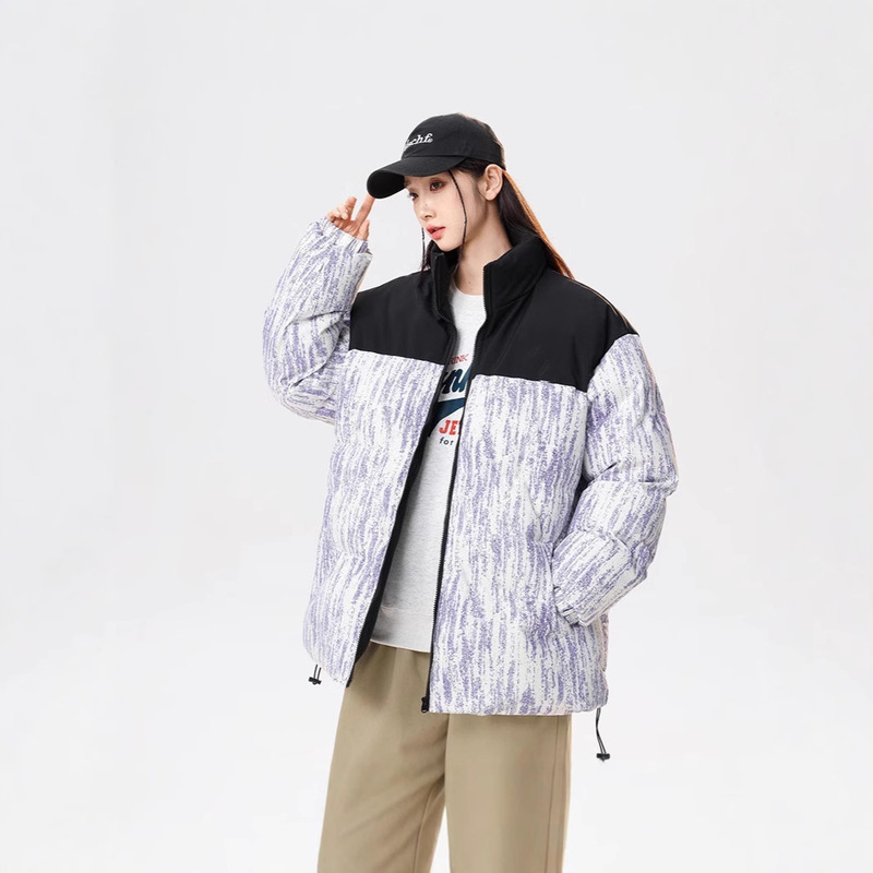 Cotton Coat New Autumn and Winter Korean Style Loose Thickened Men's Casual Cotton Coat Stitching Contrast Cotton Coat 980264 North Face