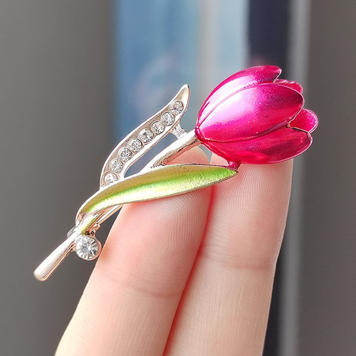 Brooch for women, tulip scent, small fragrance corsage, suit jacket, anti-exposure pin, clothing accessories, collar pin, jewelry