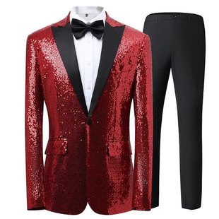 Foreign Trade Sequin Suit Aliexpress Stage Banquet Wedding Host Suit Suit Photo Studio Wholesale Men's Dress