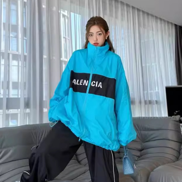 24ss High Version B Home Early Autumn New Men's and Women's Couple's Letter Stitching Charge Jacket Coat