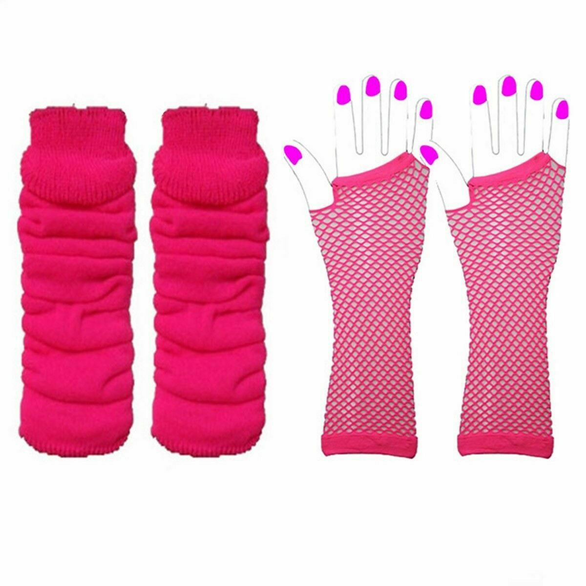 1980 solo partido vestido de cuatro colores neón collar pulsera Lightning pendientes red pesca guantes pierna calcetines seis traje