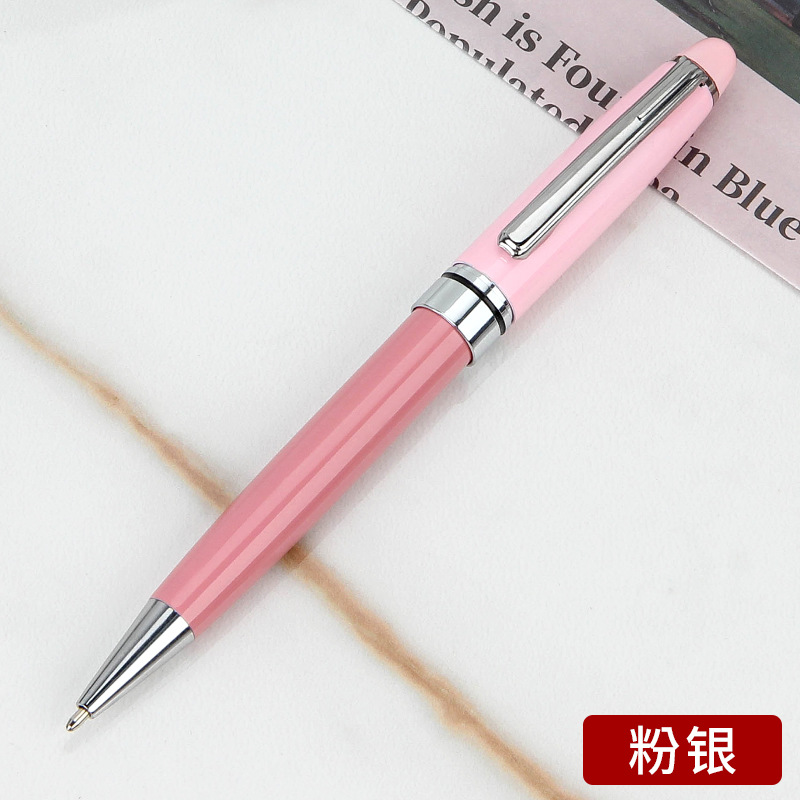 Bolígrafo giratorio aceitoso de metal 1,0, exportación de alta gama, publicidad, regalo de oficina, impresión y grabado de logotipo, bolígrafo personalizado de negocios