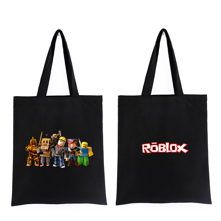 roblox虚拟世界皮肤罗布乐思木偶二次元单肩购物袋学生手提布袋