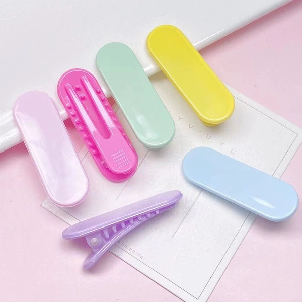 Bottom clip—color mixed 4cm colored oval square clip