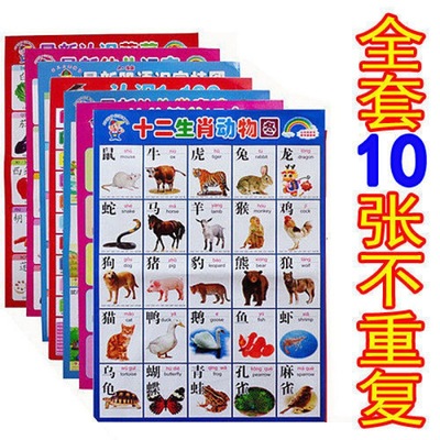 children Poster Young Children baby literacy silent voiced Early education initiation Literacy Pinyin Wall stickers 0-3 year