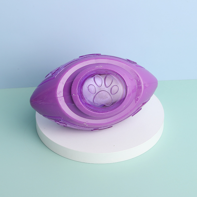 厂家直销哈沃发声闪光橄榄球 抛掷训练狗狗玩具中小型犬磨牙玩具