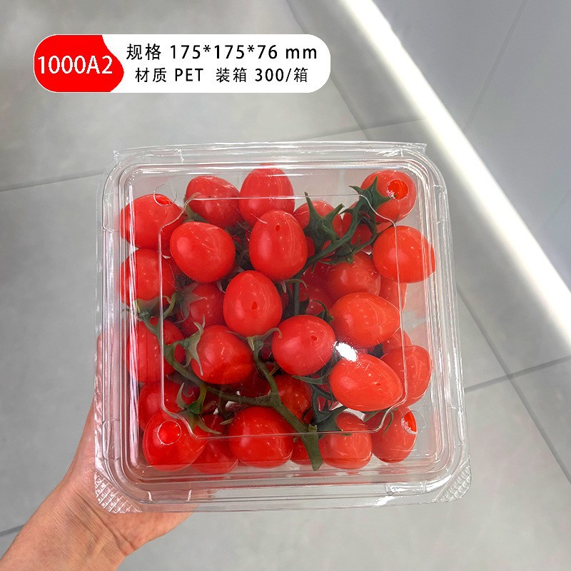 Caja de embalaje de frutas desechable con cubierta de fábrica 500g venta directa sandía fresas caja de embalaje transparente de frutas y verduras frescas