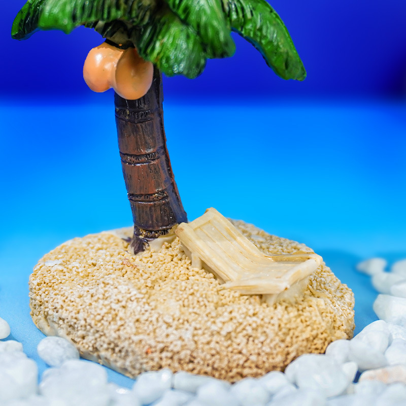 Fabricantes al por mayor playa de viento mediterráneo cocotero micro paisaje maceta de carne acuario pecera decoración de paisajismo