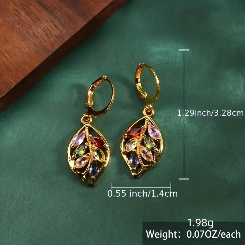 Nuovi orecchini creativi con diamanti e foglie scintillanti, alla moda femminile, con design traforato, tutti abbinati, con fibbia colorata_voghion.com