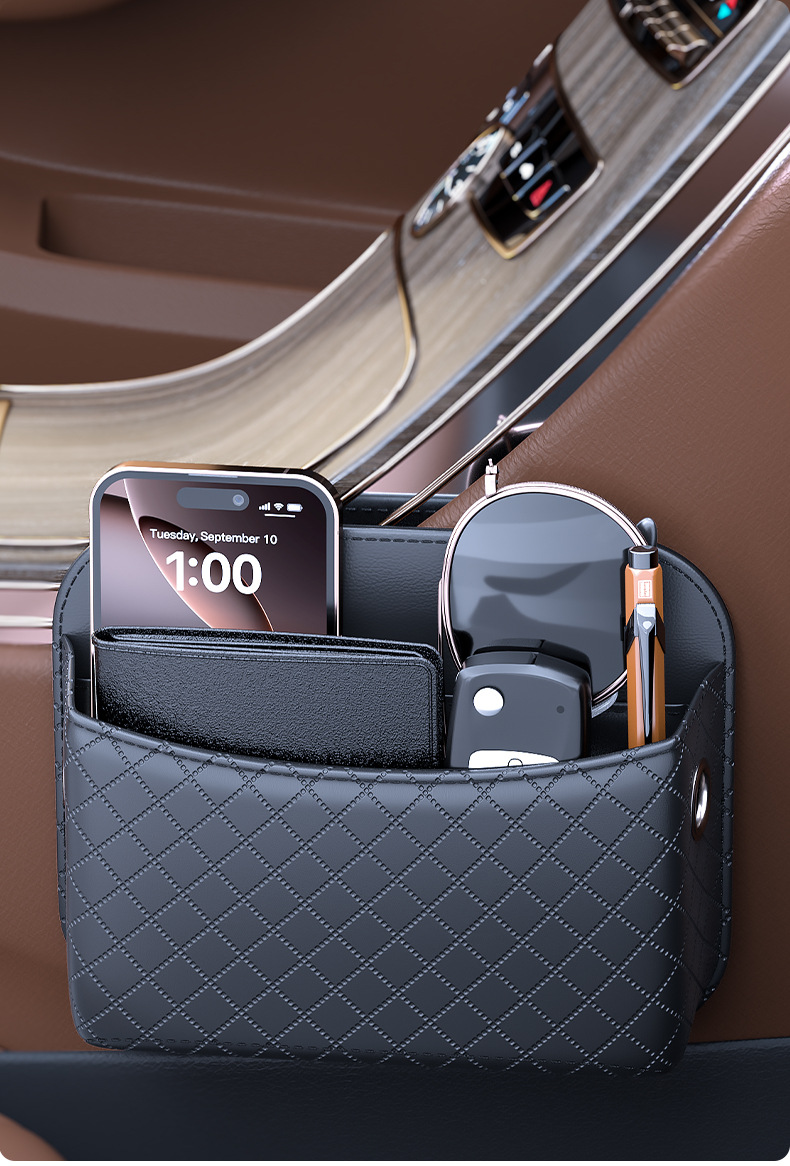 Car-Mounted Multifunctional Storage Box, Adhesive-Type Door Armrest Storage Bag, Mobile Phone and Miscellaneous Items Box, Car Interior Accessories
