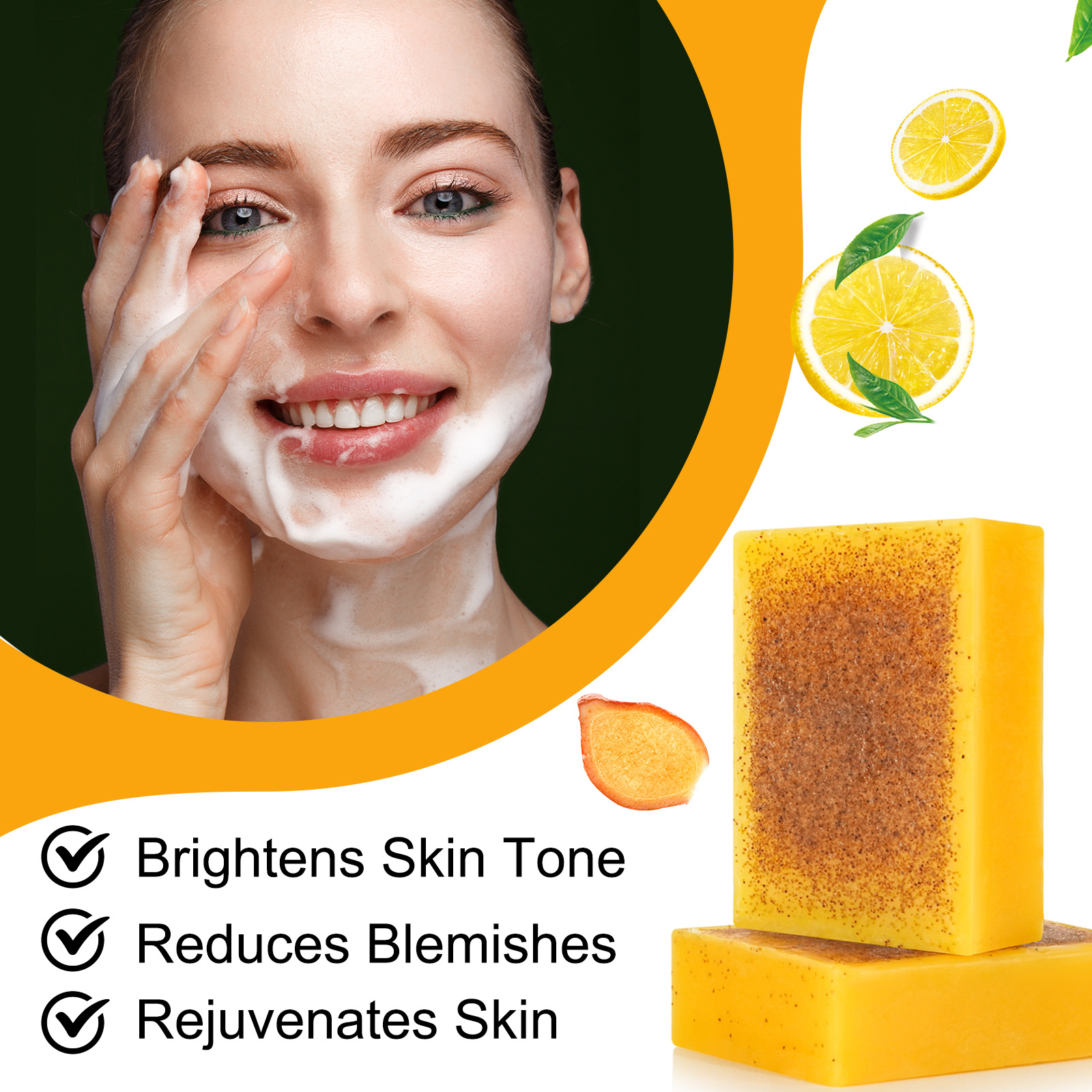116g Weight Bar Soap Personal Care Type 1 Piece Quantity Lemon Pattern Classic Style Style Lemon Bar Soap Classic Style Bath & Shower Personal Care 4