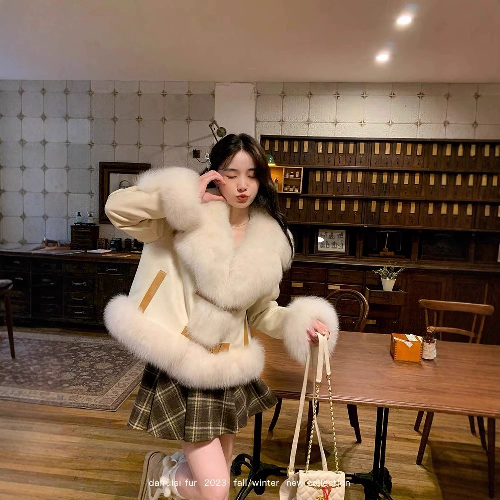 Платье Milan Weekly Winter Explosion Fox Folk Puppет Cotton Cotton Sheep Fur на Permiae Inner Bile Young Elite
