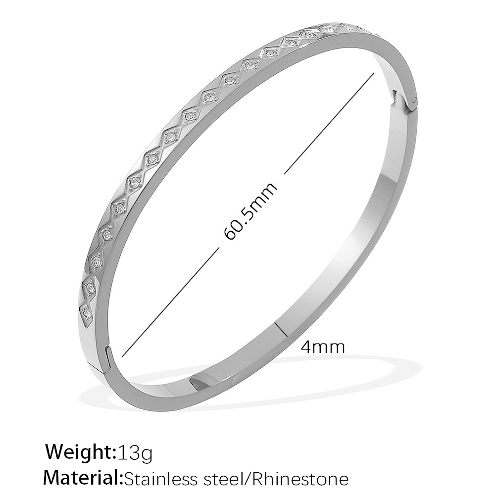 SZ206WES 화이트 다이아몬드 실버 팔찌