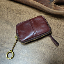 手工原创植鞣皮经典实用卡包复古真皮零钱收纳包质感洗水皮钱包