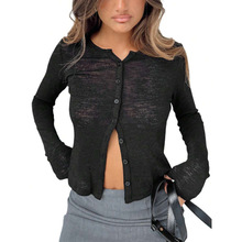 J 81340 Cropped long sleeve cardigan ¶�곤�俪�� T ��Ů