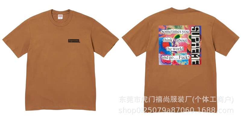 クロスボーダー25ss美潮Supreme文字プリントラウンドネック半袖男女兼用カジュアルTシャツ純綿快適|undefined
