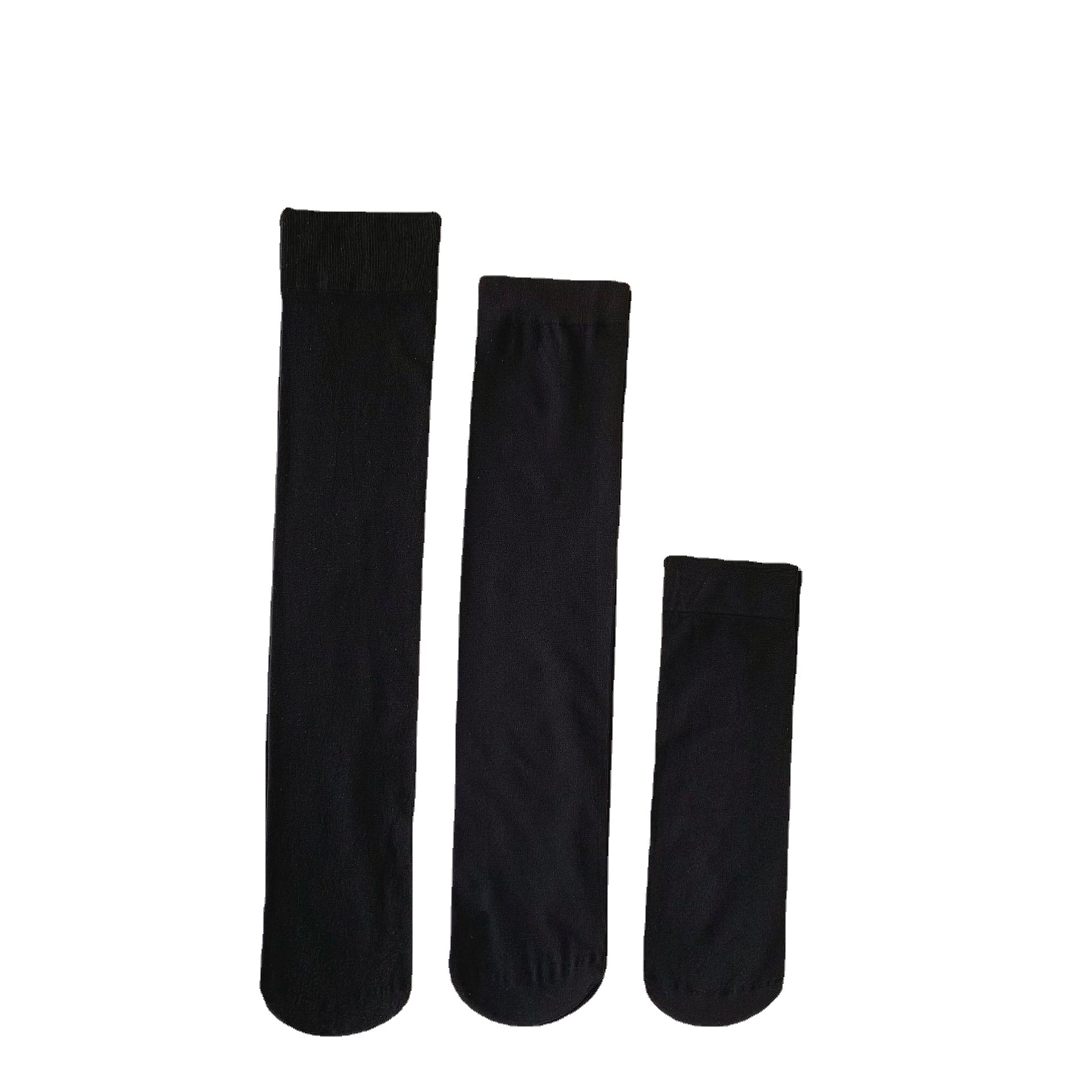 Calcetines de hielo calcetines de mujer calcetines de terciopelo medias de hielo calcetines de pila calcetines de verano ultrafinos JK calcetines a media pantorrilla sobre la rodilla seda negra