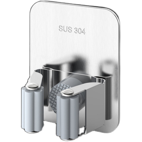 No punching mop hook bathroom stainless steel hook sticky hook broom hanger strong adhesive wall hanging mop clip