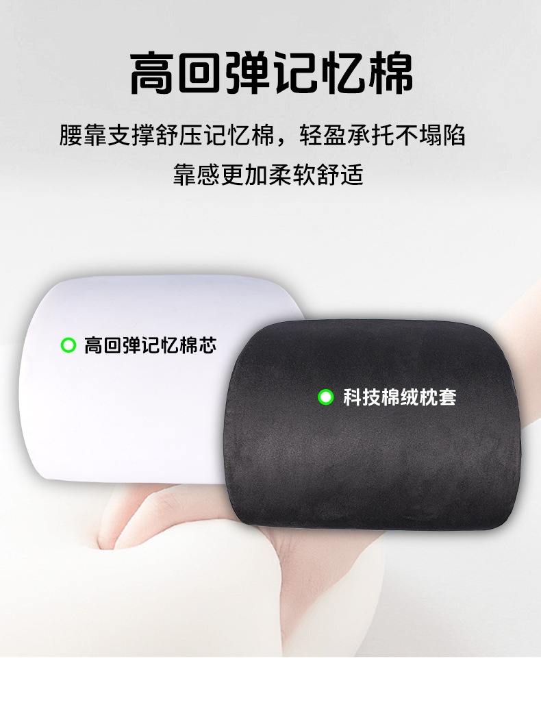 Suitable for Tesla's Official Model 3/Y Car Headrest and Lumbar Support, High-End Suede Neck Cushion Pillow
