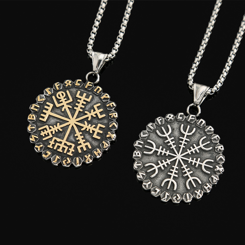 Nordic Viking-Inspired Compass Necklace Image 1
