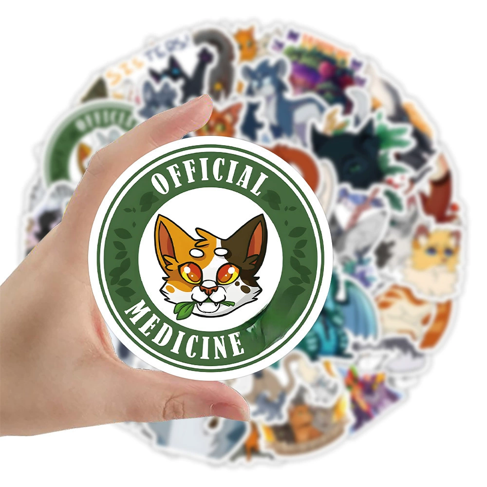 50 AB новый кросс-бортовой кот samurai войны catdiy ручка заметки водонепроницаемый граффити наклейки