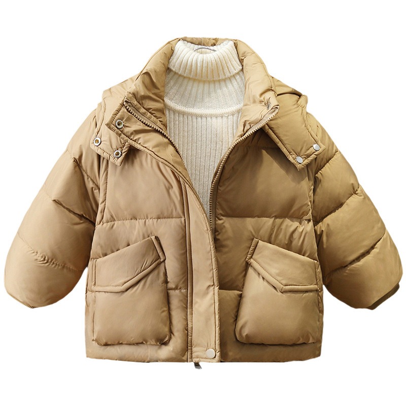 6615 chaqueta de plumón para niños 2024 invierno nuevo estilo para niños chaqueta de plumón coreana para bebés invierno con capucha engrosada marea